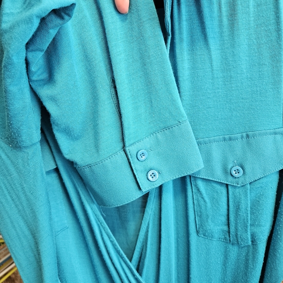 Bebe Turquoise Collared Bodysuit - Picture 3 of 6